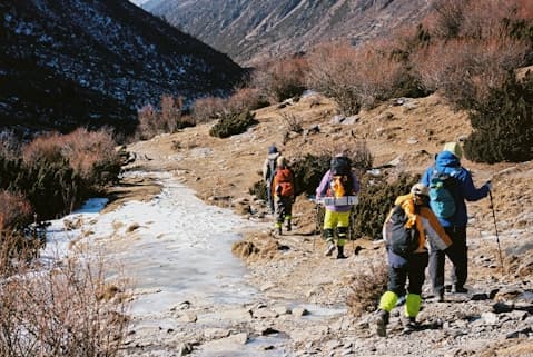 Wide valley path during a guided experience