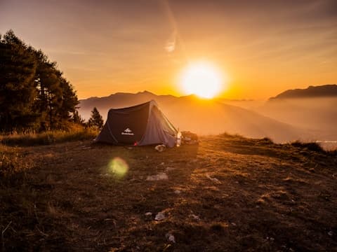 Sunset over a guided trail
